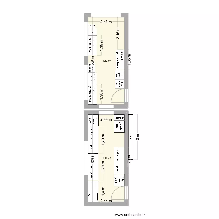 projet chill house. Plan de 2 pièces et 28 m²