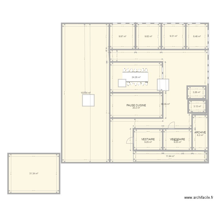 plan ETAGE salle boeuf v5. Plan de 30 pièces et 737 m2