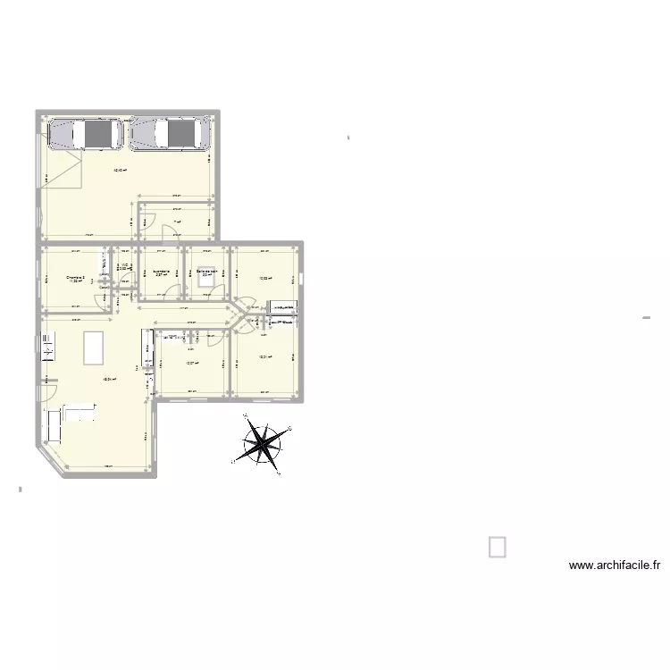 maison rozier  plain pied 2  en cours . Plan de 