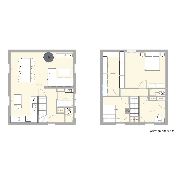 Plan Maison 1. Plan de 16 pièces et 99 m2