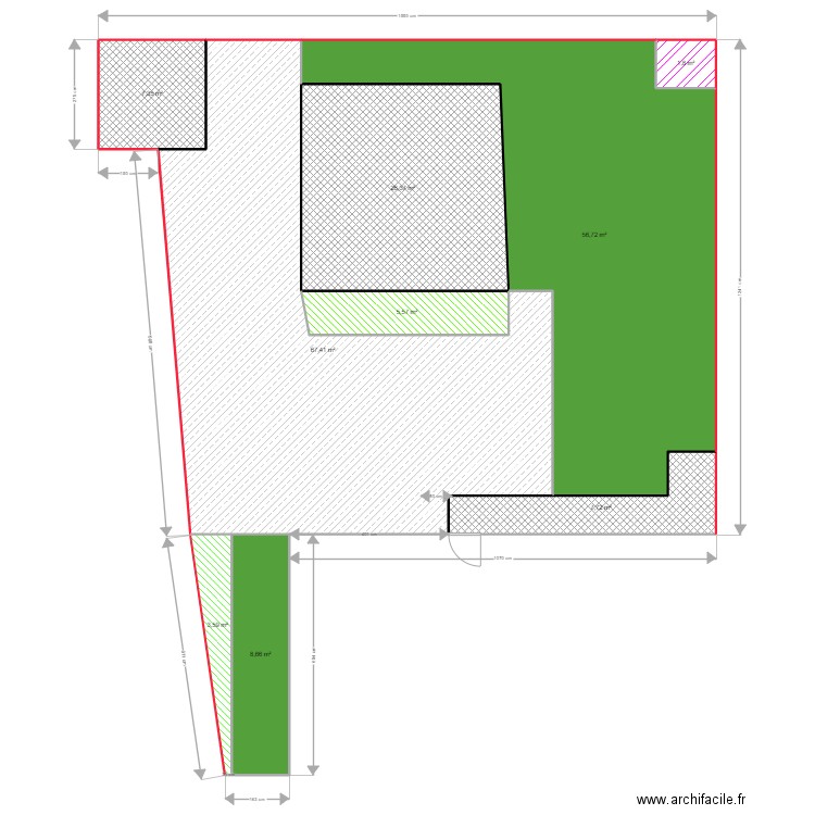 Jardin. Plan de 9 pièces et 185 m2