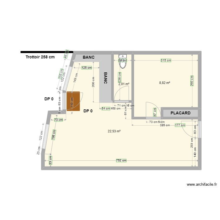 KAIZO avant travaux. Plan de 0 pièce et 0 m2