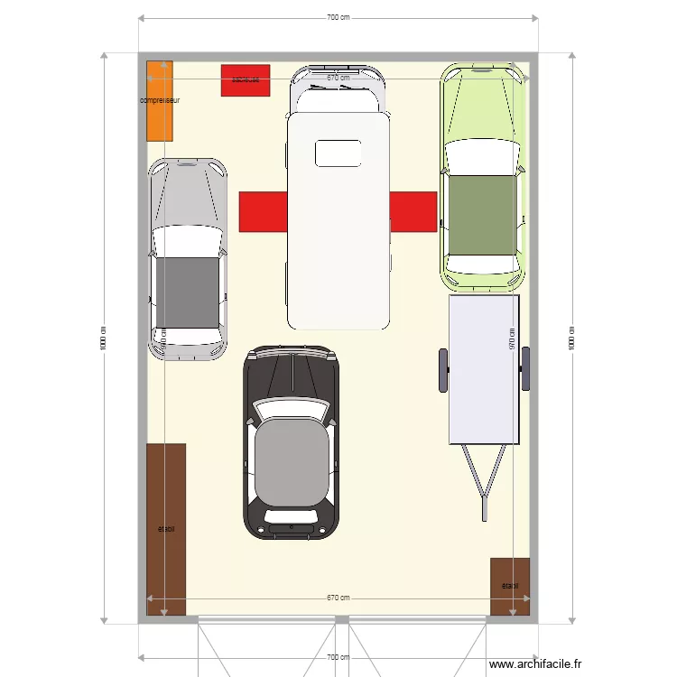 garage. Plan de 