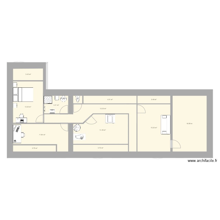 PLAN MAISON EMY ET THOM étage aménagement 1. Plan de 0 pièce et 0 m2