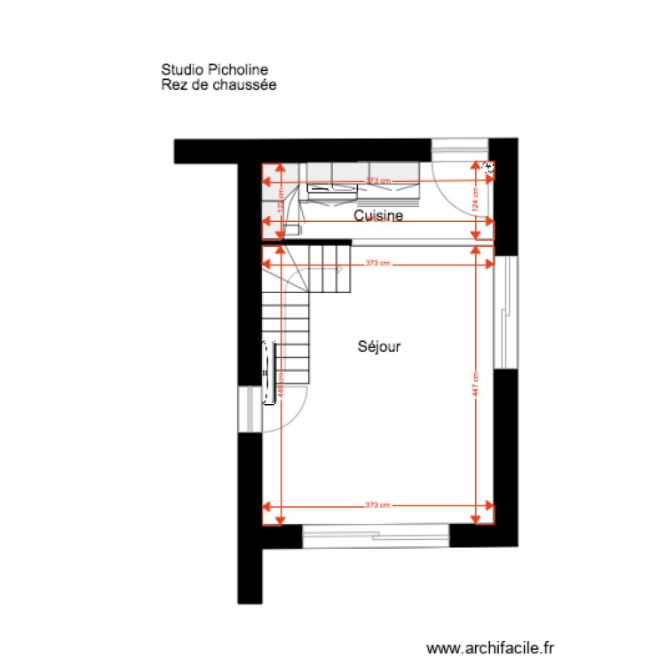 Studio Picholine Rez de chauss&eacute;e 02 18 . Plan de 0 pièce et 0 m2