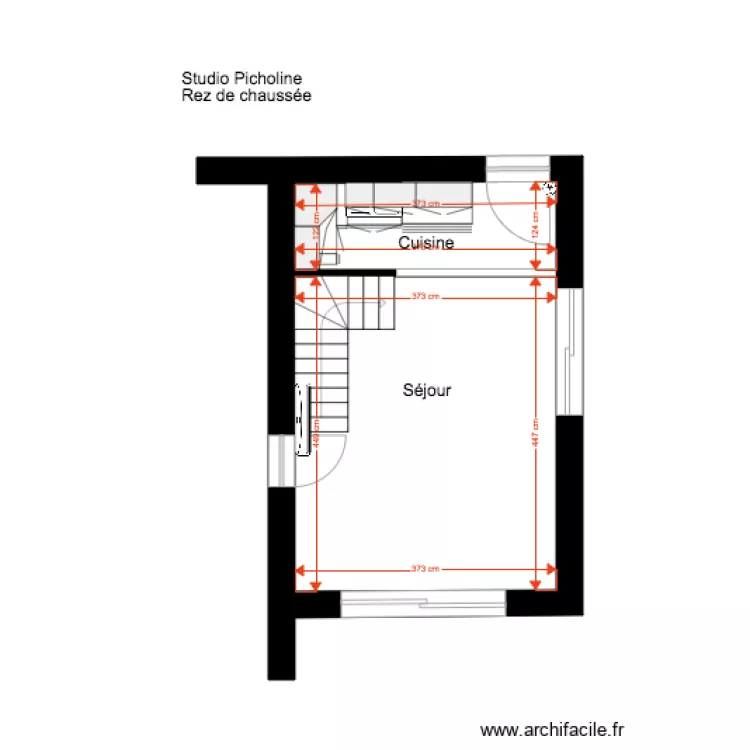 Studio Picholine Rez de chauss&eacute;e 02 18 . Plan de 