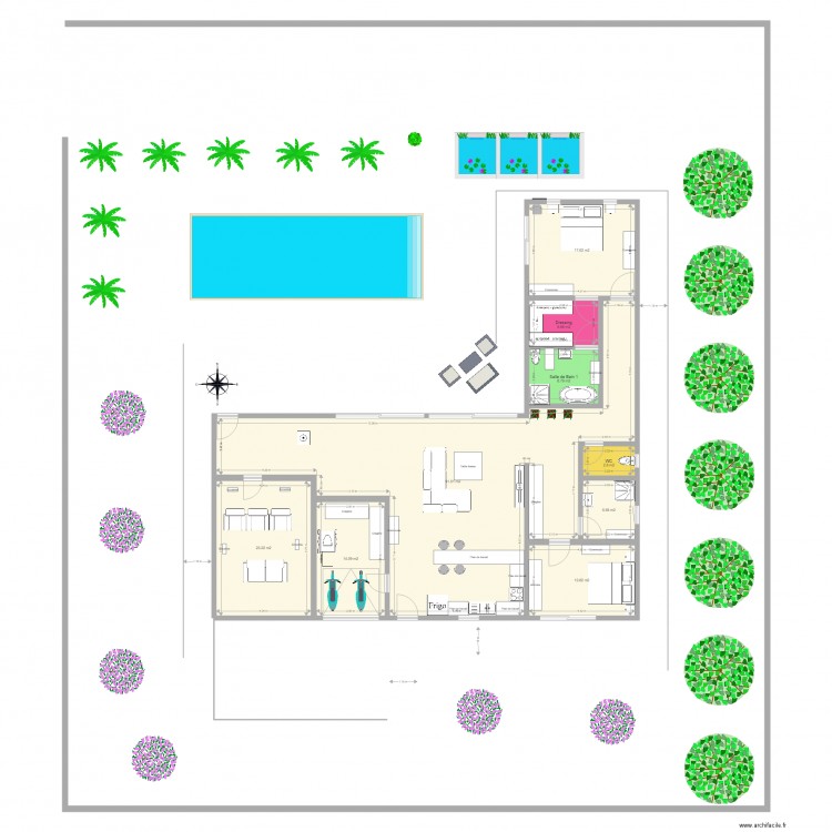 SR 2ch esquisse Cuisine bas. Plan de 0 pièce et 0 m2