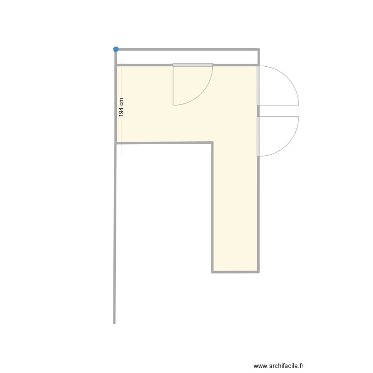 PALIER. Plan de 1 pièce et 7 m2