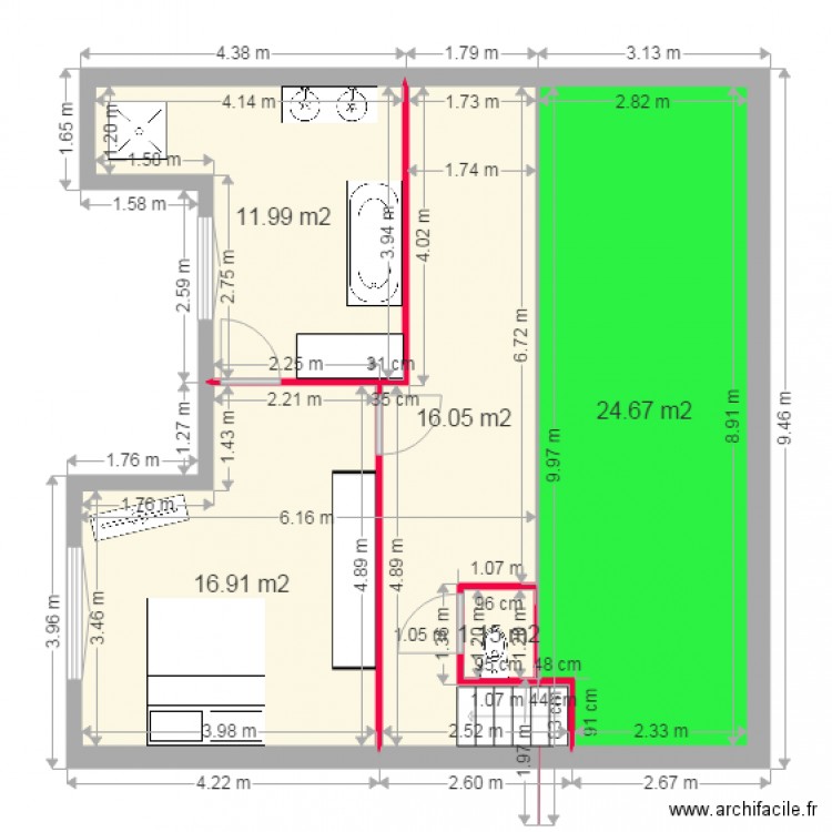 MURS. Plan de 0 pièce et 0 m2