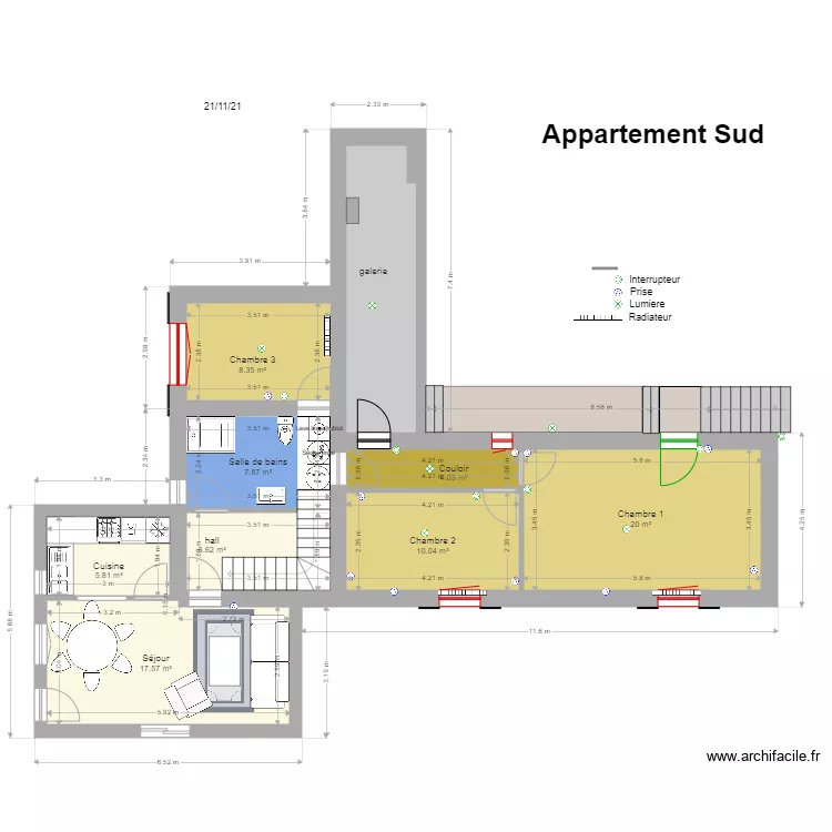 La plaine Appartement V2. Plan de La plaine Appartement V2. Plan de