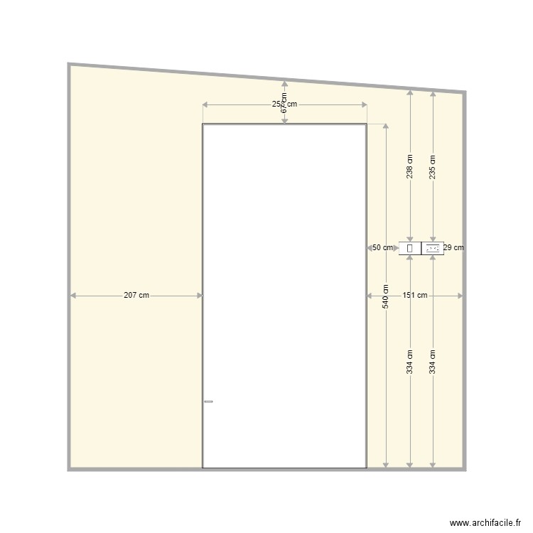 wall 48 1 technical room plugs X 3. Plan de 1 pièce et 37 m2