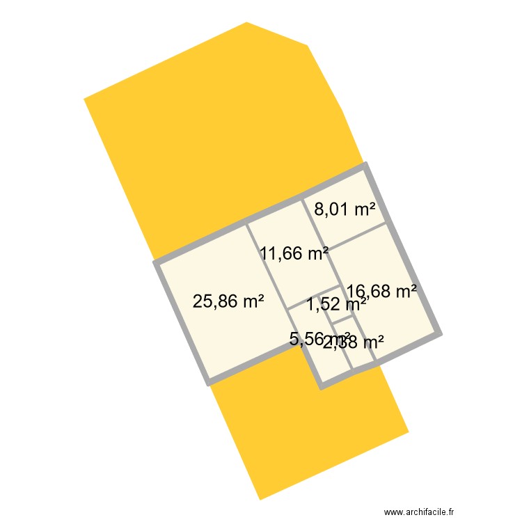 lofficial. Plan de 7 pièces et 72 m2