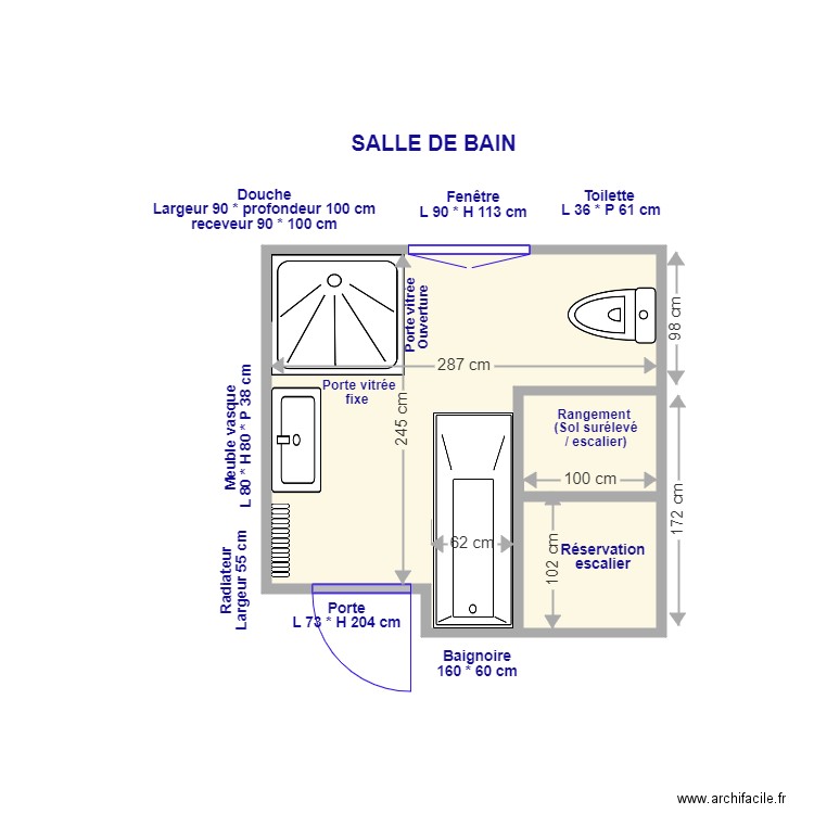 Salle de bain Alain Me THOMAS. Plan de 0 pièce et 0 m2