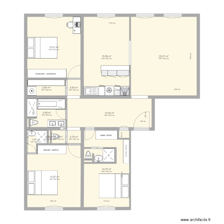 PROJET 1 M HERRMANN. Plan de 0 pièce et 0 m2