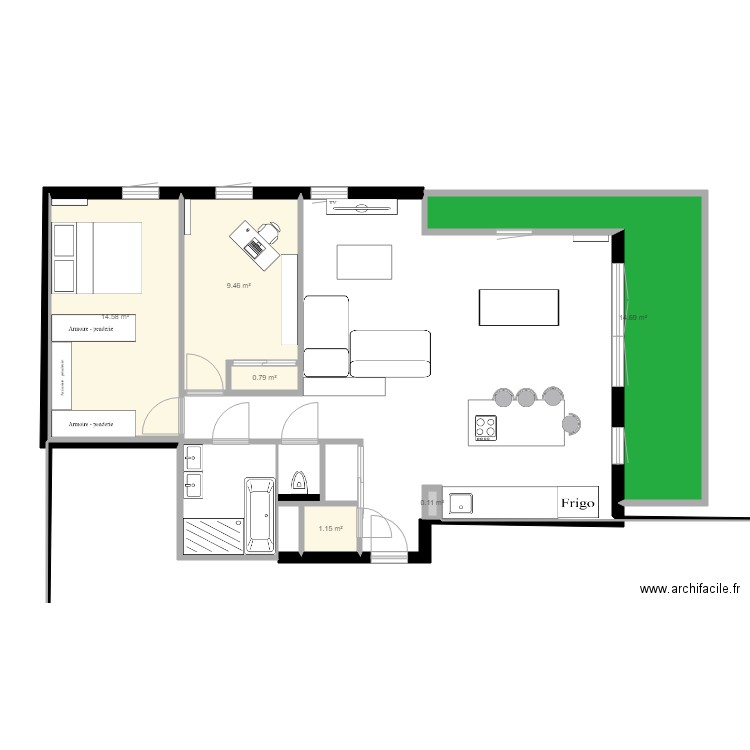 plan appartement 41 m2
