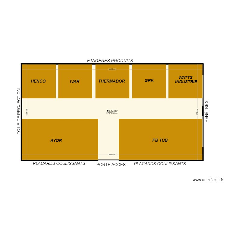 SALLE DE REUNION - HAUT. Plan de 1 pièce et 59 m2