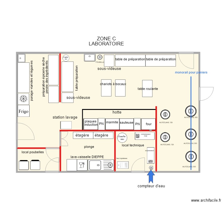 LABO ZONE C  disposition postes travail 070219. Plan de 0 pièce et 0 m2