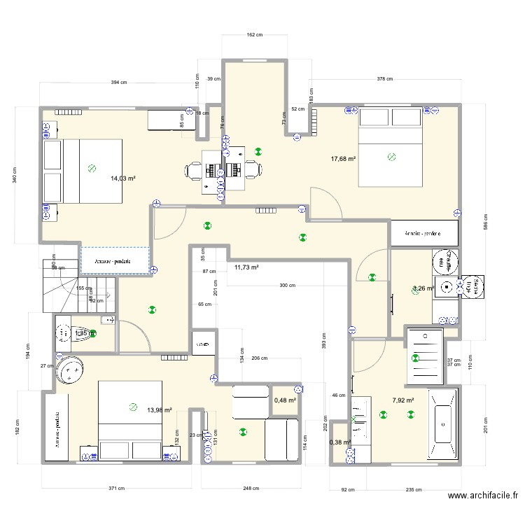 Pornichet1er BaseV9. Plan de 9 pièces et 71 m2