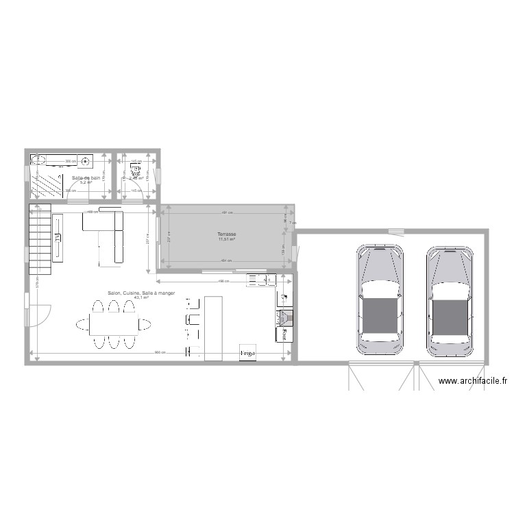 RDC maison L. Plan de 0 pièce et 0 m2