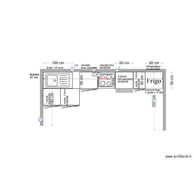 cuisine amenagement notre apt mont. Plan de 0 pièce et 0 m2