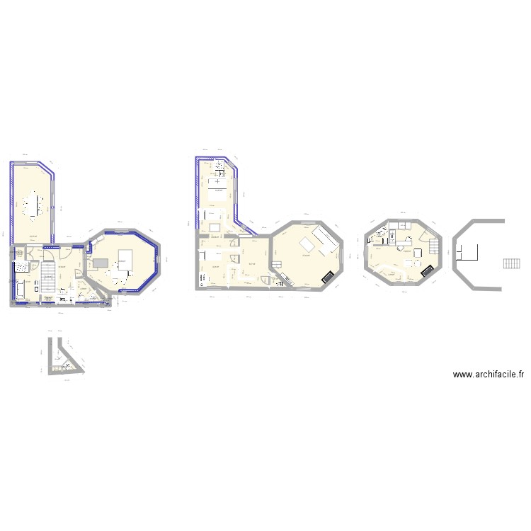 maison. Plan de 28 pièces et 180 m2