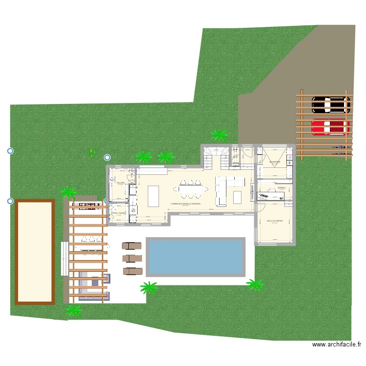 MAISON ST LAURENT. Plan de 16 pièces et 193 m2