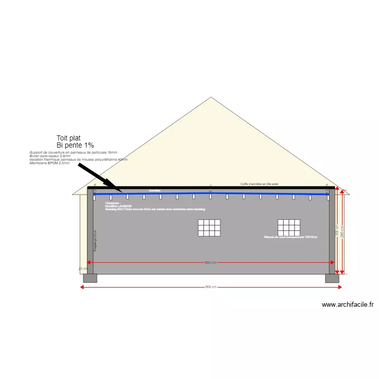 Plan de coupe vertical. Plan de 