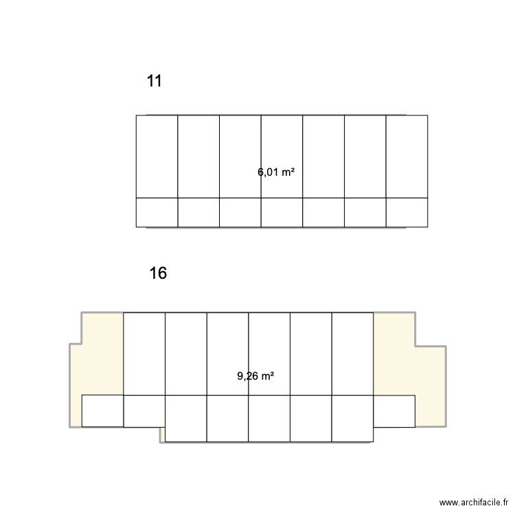 Terrasses Maisonnette. Plan de 2 pièces et 15 m2