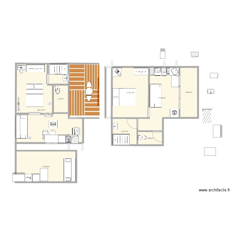 BUNGALOW. Plan de 0 pièce et 0 m2