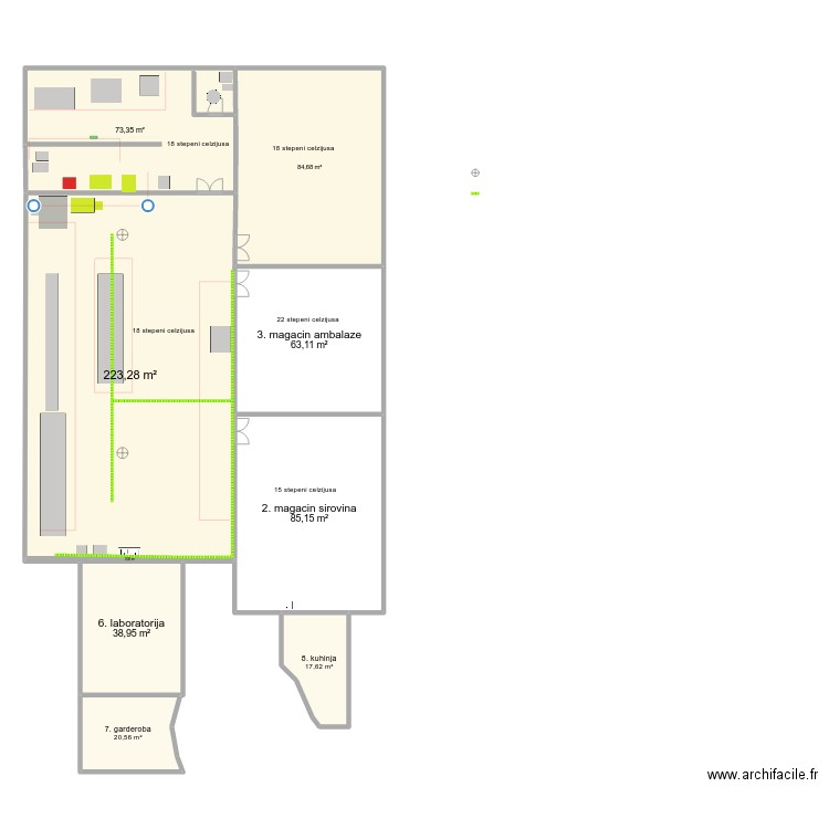 energetski plan makis. Plan de 9 pièces et 607 m2