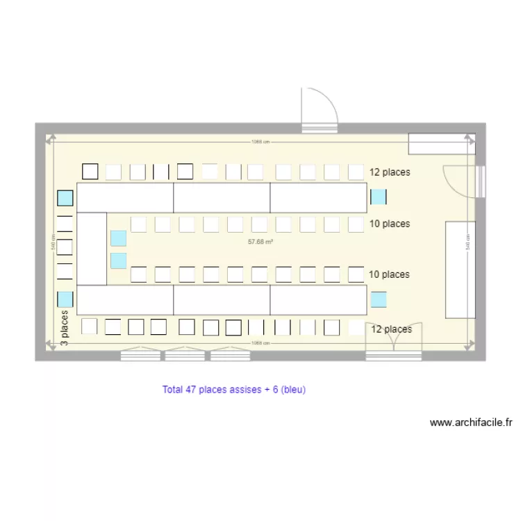 Salle de r&eacute;ception Braz. Plan de 