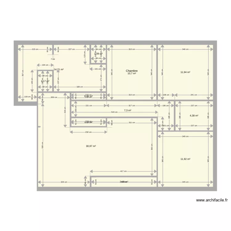appartement . Plan de 