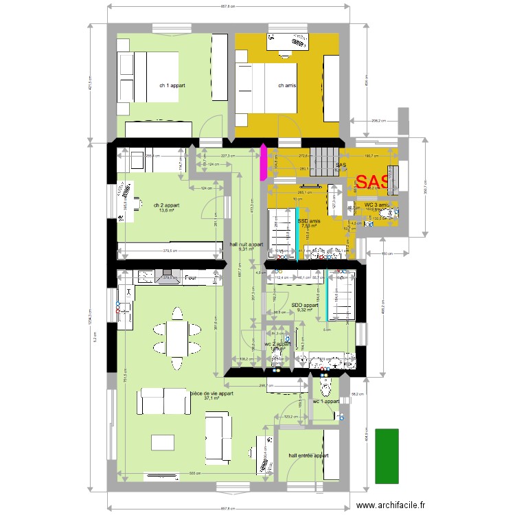 annexe stade 3  appart 2 ch 153  120. Plan de 12 pièces et 120 m2