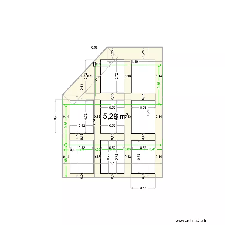 CadreFinal. Plan de 1  et 5 m²