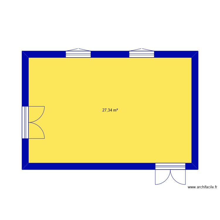 SALON. Plan de 1 pièce et 27 m2