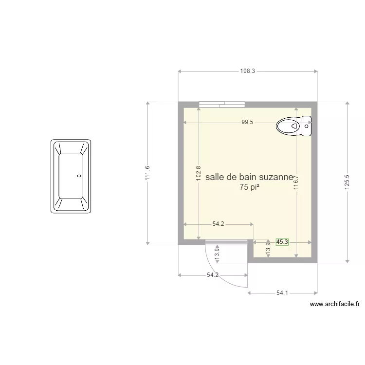 salle de bain suzanne. Plan de 