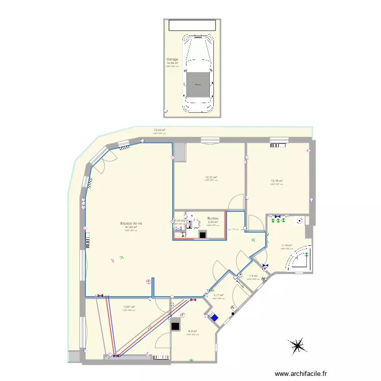 duquesnes bureau. Plan de 