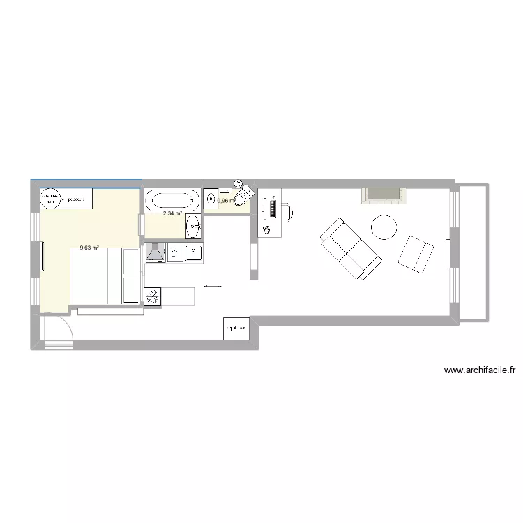 Appart pr&eacute;vu v4. Plan de 