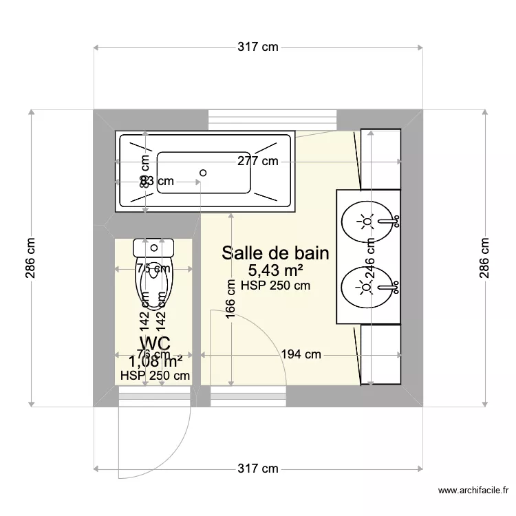 SALLE DE BAIN DE OLIVEIRA EXISTANT . Plan de SALLE DE BAIN DE OLIVEIRA EXISTANT . Plan de