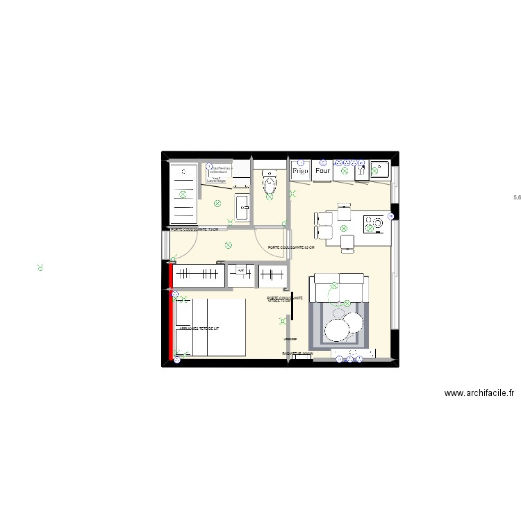 METRES BABUCHON MARCHE. Plan de 2 pièces et 32 m2