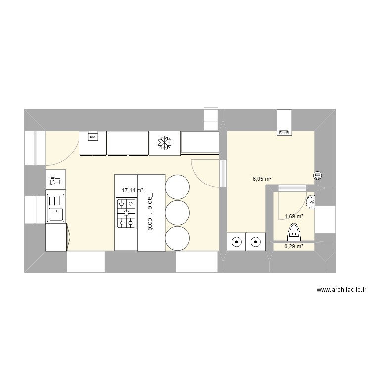 cuisine . Plan de 0 pièce et 0 m2