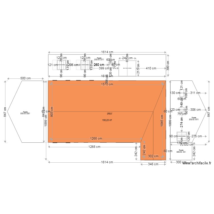 plan 101 m2 en L anti-sismique toiture 2. Plan de 0 pièce et 0 m2