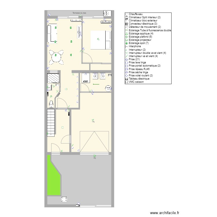 Plan Extension et entrée. Plan de 0 pièce et 0 m2