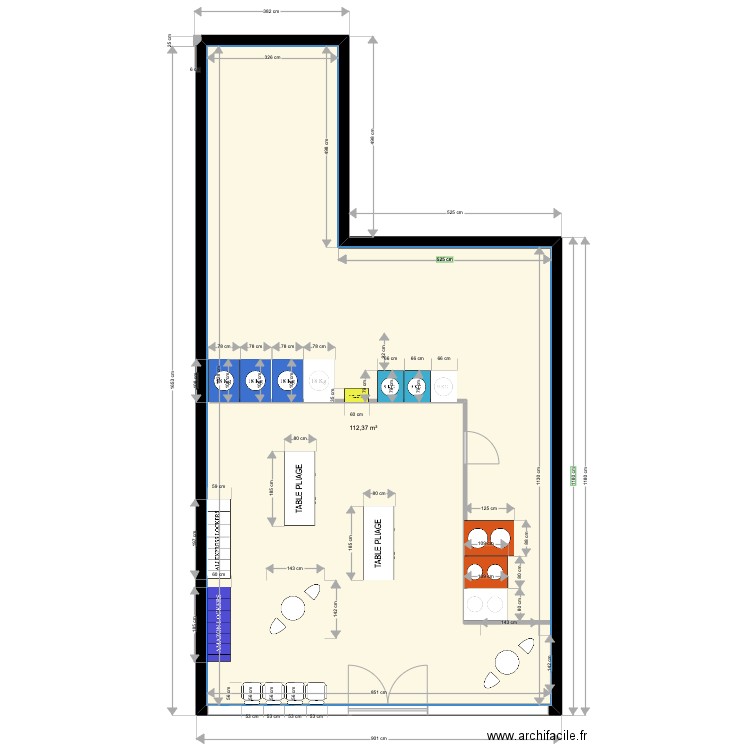 Laverie ARRADON. Plan de 1 pièce et 112 m2