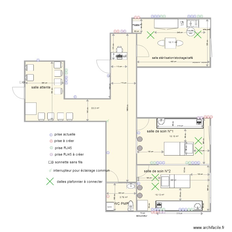 plan cabinet provisoire saint genies electricité. Plan de 0 pièce et 0 m2