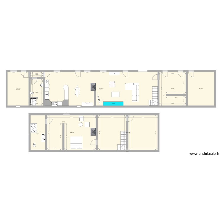 La Gueroulde. Plan de 9 pièces et 242 m2