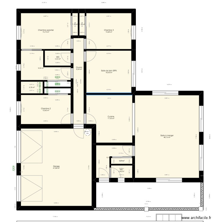 maison 1.. Plan de 16 pièces et 206 m2