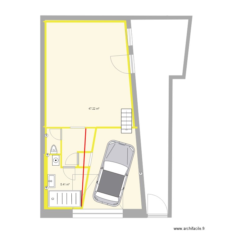 Aménagement studio et garage. Plan de 0 pièce et 0 m2