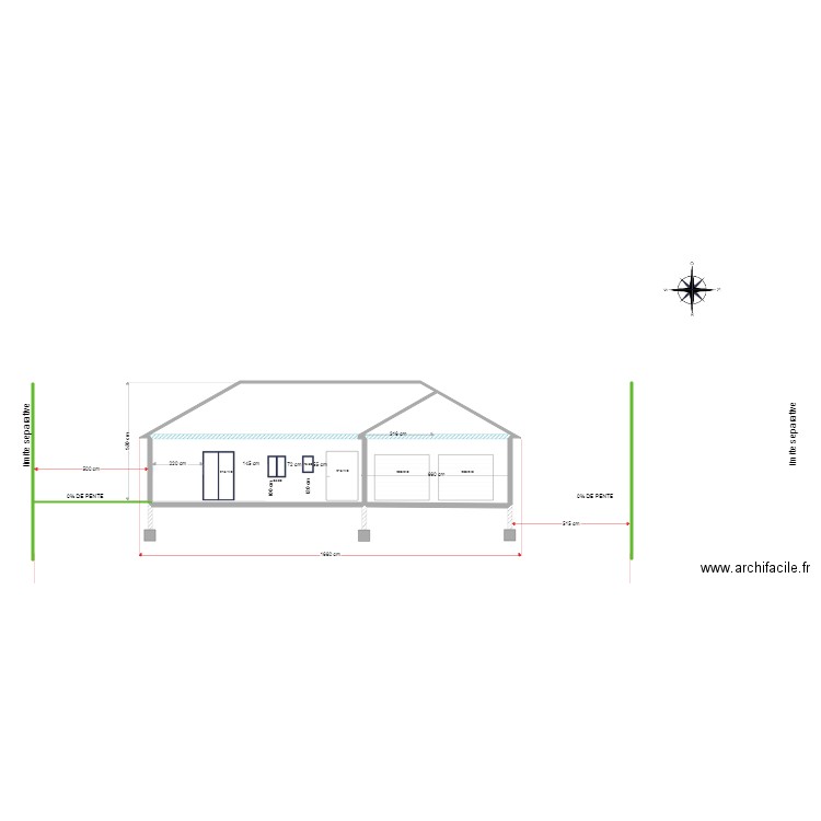 PLAN DE COUPE PENTE TERRAIN. Plan de 0 pièce et 0 m2