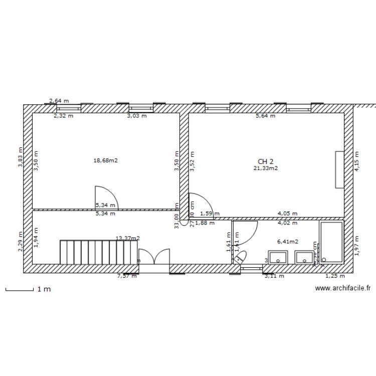 Futur étage projet Nours. Plan de 0 pièce et 0 m2